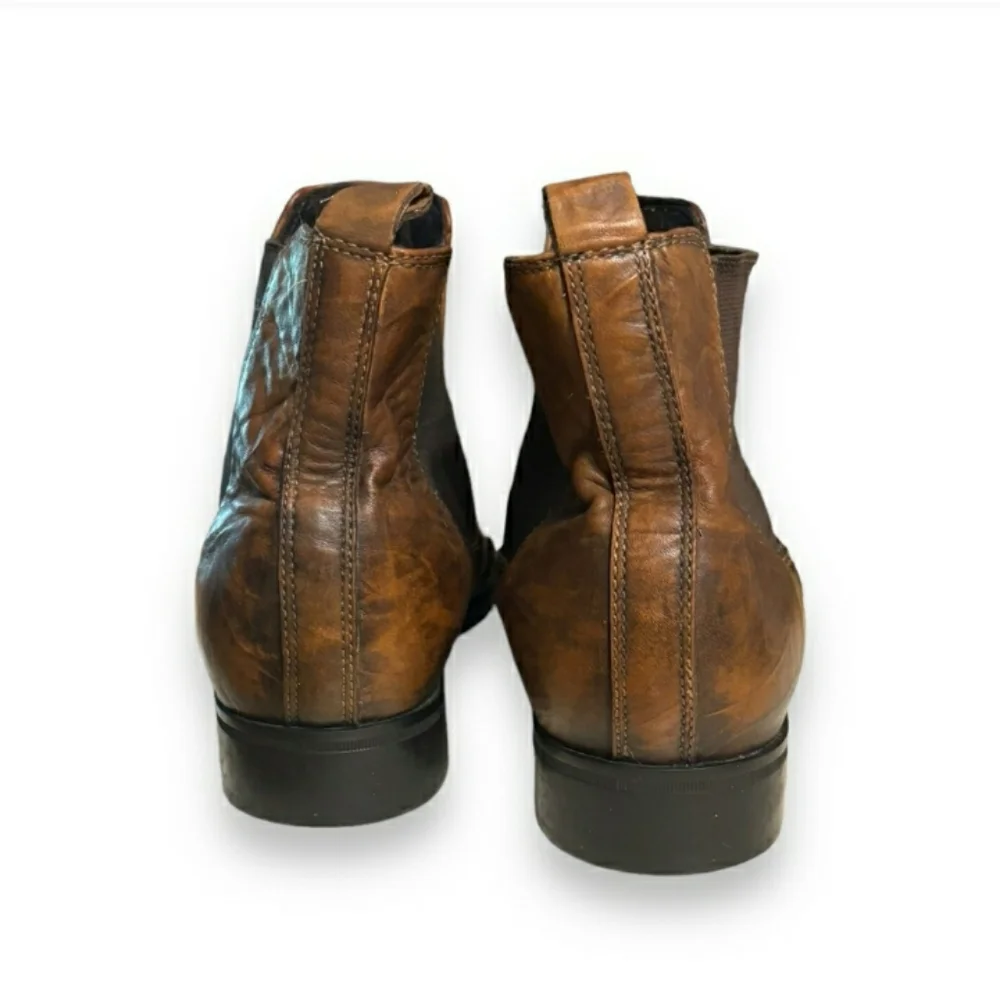 ROCKPORT Brown Textured Leather Chelsea BootVintage EUC!